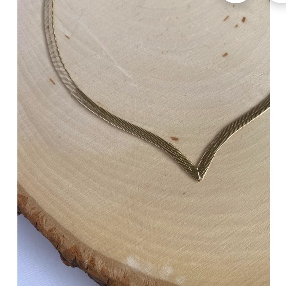 NEW Madewell Minimalist chain arrowstack herringbone necklace copper choker - Picture 3 of 5